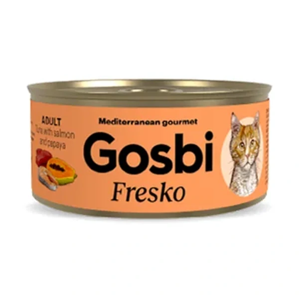 Fresko cat atun con salmon y papaya adult, 70 g, Gosbi