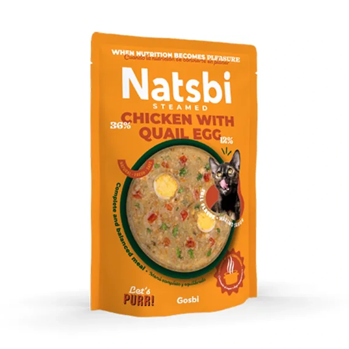 Cat Steamed Chicken Quail Egg, 80 g, Natsbi