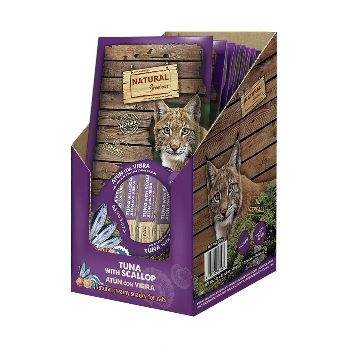 Cat Crema Atun, Vieira -DHA Cerebral Support, 56 g, Natural Greatness