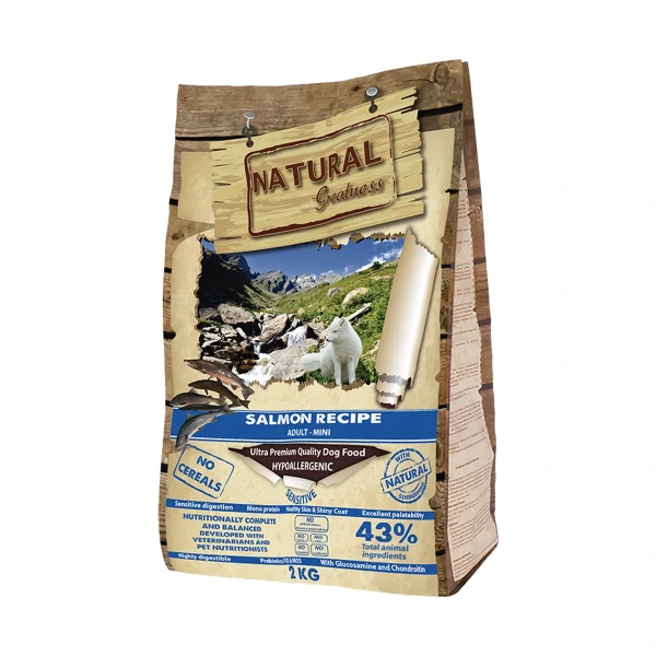 Receta Salmon Sensitive Mini (No Cereal), 2 kg, Natural Greatness