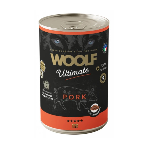 Woolf Ultimate Húmedo Perro - Cerdo, 400 g, woolf