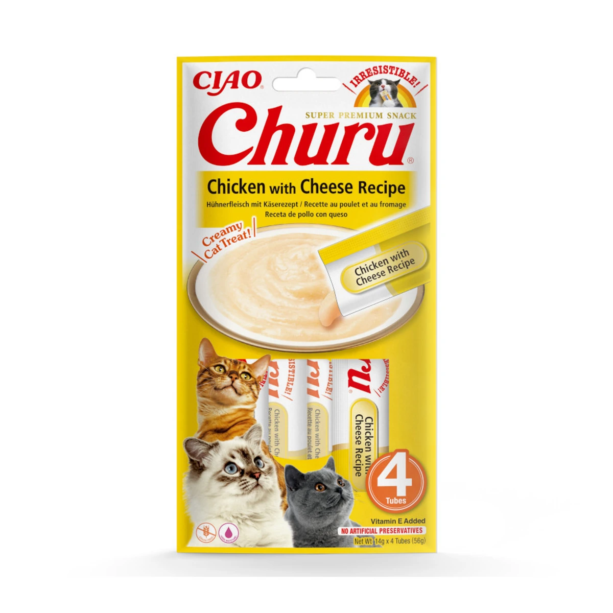 Churu Chicken With Cheese recipe pack de 4 tubos, churu