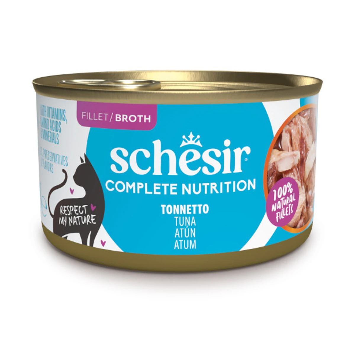 [00910014] Schesir 4060 Gato ATUN AL NATURAL 85gr·