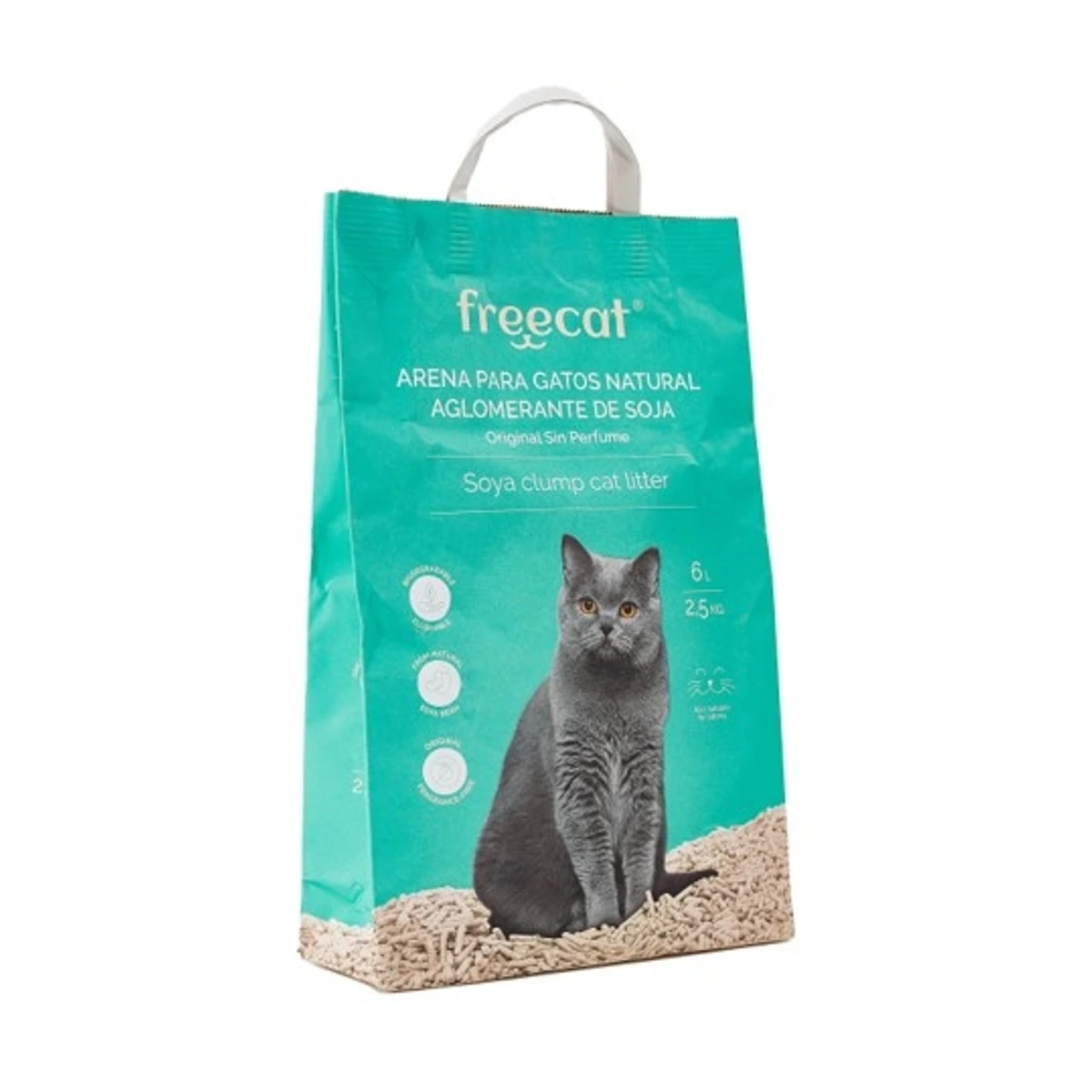 Cambiar 01107015Arena Gatos Natural Soja Original 2, 5kg (6L)