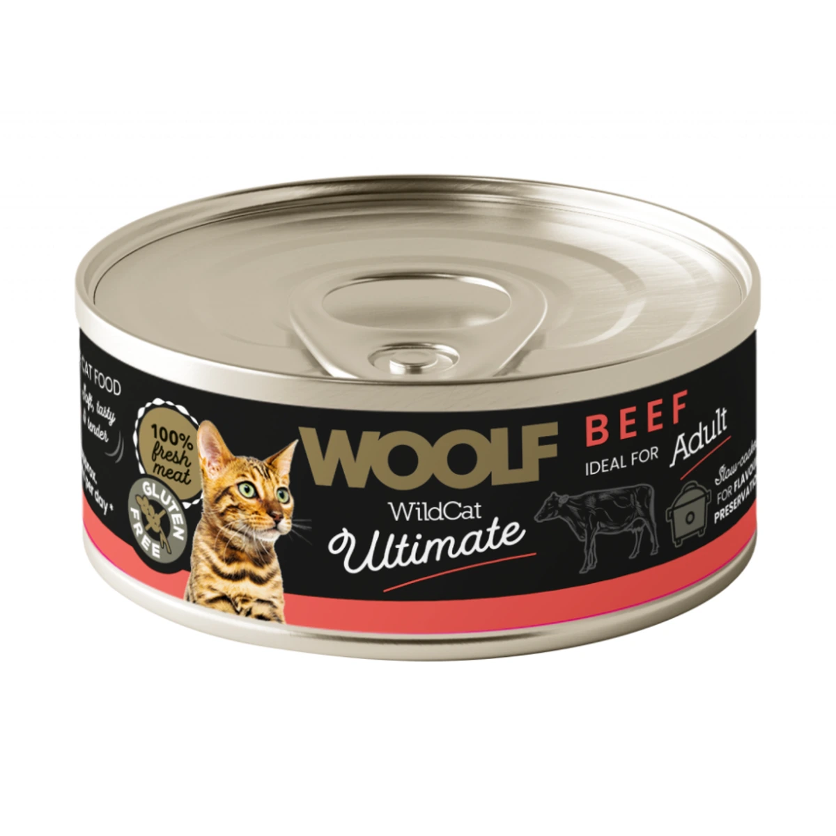 Woolf Ultimate Húmedo Gato Adulto Ternera, 85 g, woolf