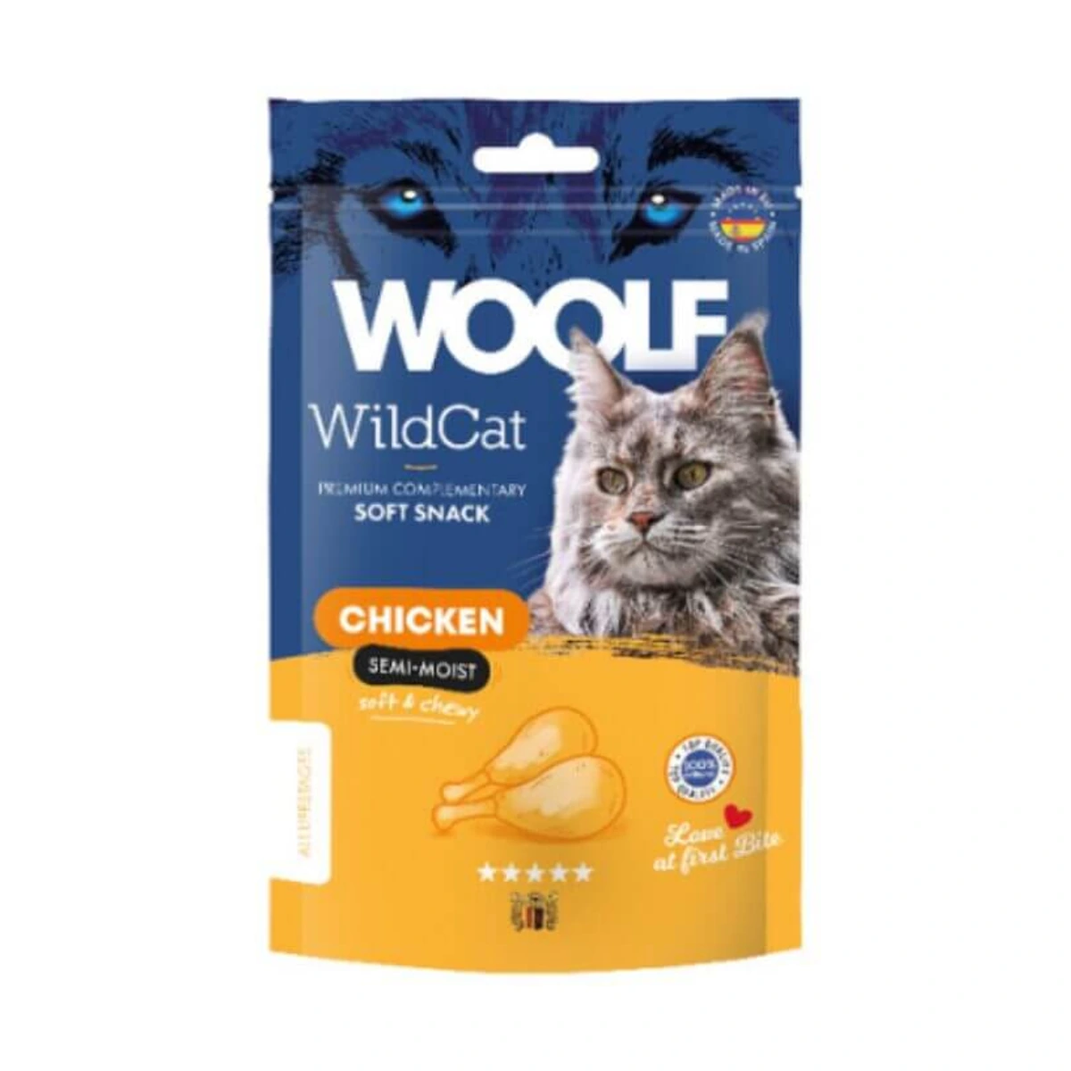 [00802272] Woolf Wild Cat Snack SemiHúmedo Pollo 50gr·