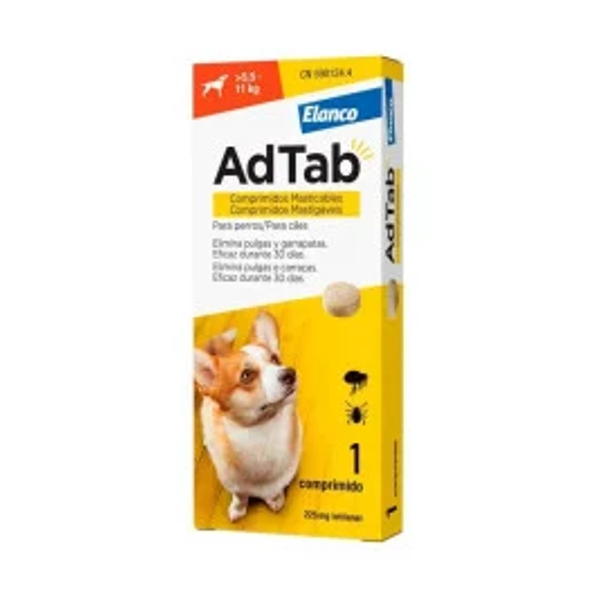 [01303005] AdTab 225 mg comp. mastic perro(+5,5-11kg) 1Comp·