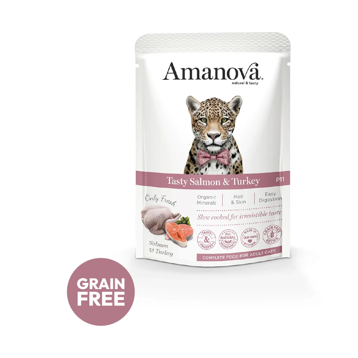 P11 Pouch Cat Salmon & Turkey, 85 g