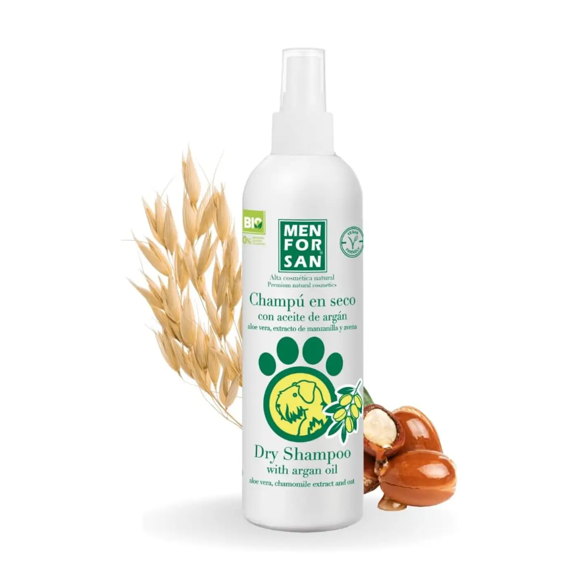 [01208923] Champú en seco con aceite de argán 250ml - MenforSan