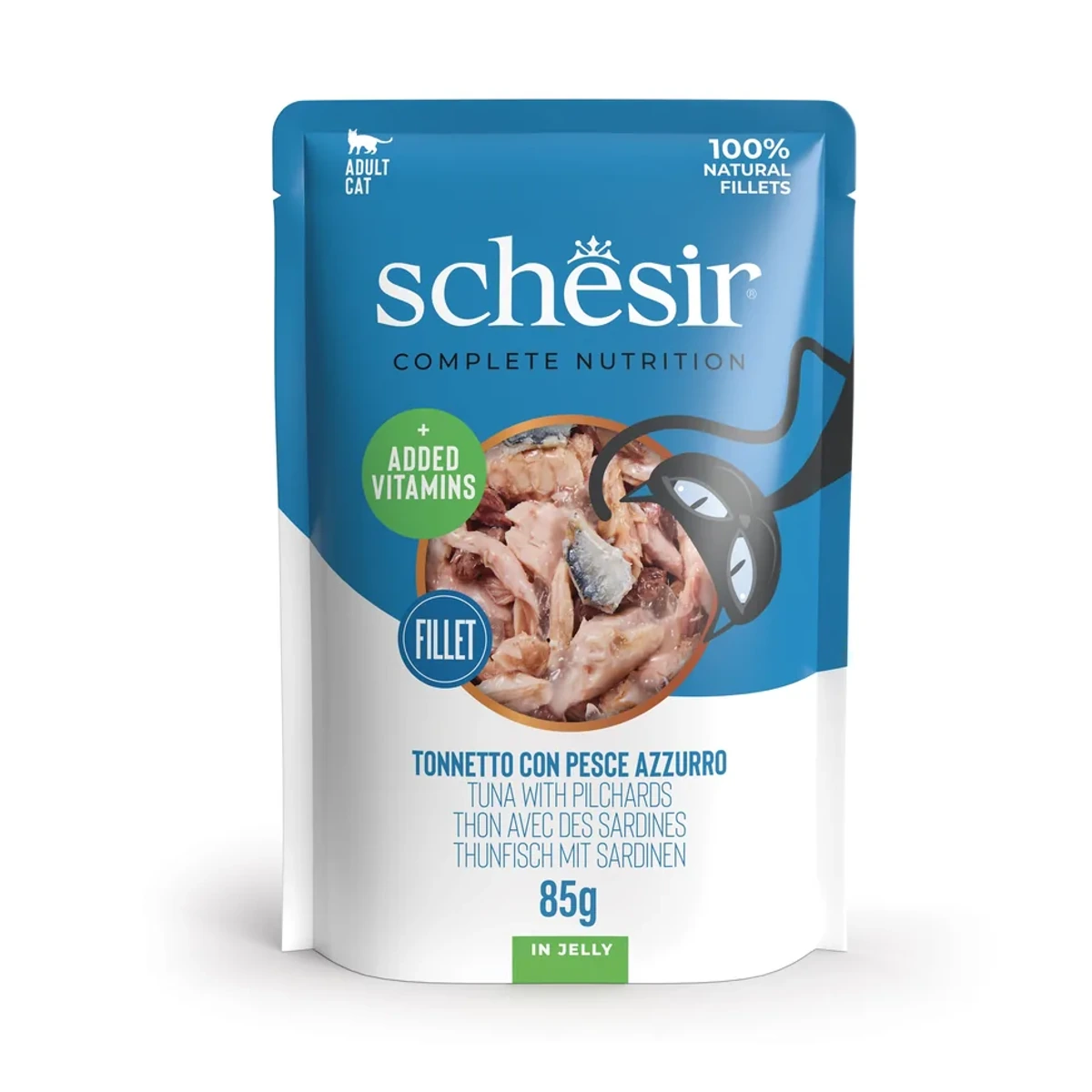 Pouch Gato Atun/Caballa(p.azul), 85 g, Schesir
